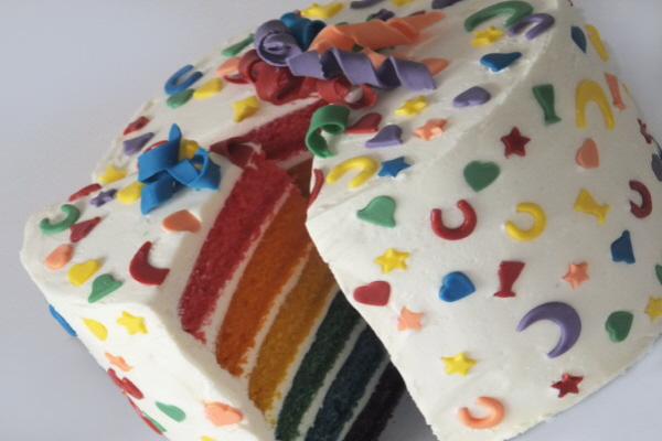 Rainbow Confetti Cake | The Vegan Cakery